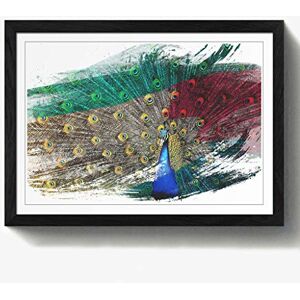 Arty Pie Framed Print Black A2 (24.5x18 Inch) Peacock Bird 4 V2, Wood, Multi-Colour, 60 x 42 x 2 cm Arty Pie Framed Print Black A2 (24.5x18 Inch) Peacock Bird 4 V2, Wood, Multi-Colour, 60 x 42 x 2 cm