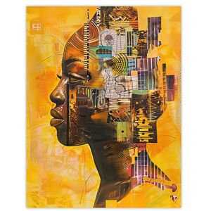 Artery8 Abstract African Woman Portrait Futuristic Ochre Living Room Large Wall Art Poster Print Thick Paper 18X24 Inch Artery8 Abstract African Woman Portrait Futuristic Ochre Living Room Large Wall Art Poster Print Thick Paper 18X24 Inch