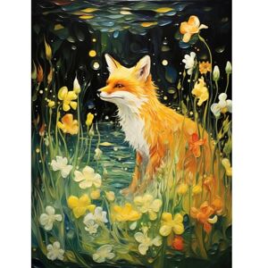 Artery8 Fox Dream Floral Yellow Oil Painting Orange White Dreamscape of Lily Flowers in Spring Large Wall Art Poster Print Thick Paper 18X24 Inch Artery8 Fox Dream Floral Yellow Oil Painting Orange White Dreamscape of Lily Flowers in Spring Large Wall Art Poster Print Thick Paper 18X24 Inch