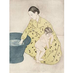 Fine Art Prints Leinwanddruck, Motiv: Cassatt The Bath Mother Baby Gemälde, Premium-Wandkunst, 45,7 x 61 cm Fine Art Prints Leinwanddruck, Motiv: Cassatt The Bath Mother Baby Gemälde, Premium-Wandkunst, 45,7 x 61 cm