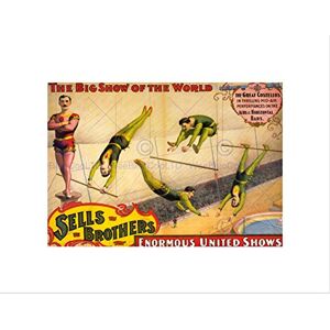 Wee Blue Coo Ad Exhibition Circus Sells Brothers Acrobat Trapeze Wall Art Print Wee Blue Coo Ad Exhibition Circus Sells Brothers Acrobat Trapeze Wall Art Print