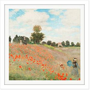 Fine Art Prints Claude Monet Poppy Field With People Square Wooden Framed Wall Art Print Picture 16X16 Inch Fine Art Prints Claude Monet Poppy Field With People Square Wooden Framed Wall Art Print Picture 16X16 Inch