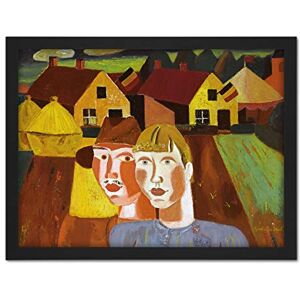 Artery8 De Smet Couple In Village Painting Artwork Framed Wall Art Print 18X24 Inch Artery8 De Smet Couple In Village Painting Artwork Framed Wall Art Print 18X24 Inch