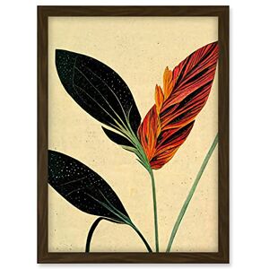 Doppelganger33 LTD Minimalist Tropical Flower Bloom Black Ochre Botanical Artwork Framed A3 Wall Art Print Doppelganger33 LTD Minimalist Tropical Flower Bloom Black Ochre Botanical Artwork Framed A3 Wall Art Print