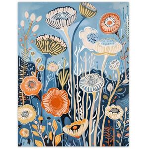 Artery8 Blue Wildflower Sea Garden Painting Modern Floral Living Room Extra Large XL Wall Art Poster Print Artery8 Blue Wildflower Sea Garden Painting Modern Floral Living Room Extra Large XL Wall Art Poster Print