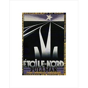 Wee Blue Coo TRAVEL TRANSPORT NORTH STAR RAILWAY FRANCE VINTAGE ADVERT FRAMED PRINT B12X1727 Wee Blue Coo TRAVEL TRANSPORT NORTH STAR RAILWAY FRANCE VINTAGE ADVERT FRAMED PRINT B12X1727