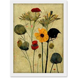 Doppelganger33 LTD Colourful Abstract Autumn Wildflowers Artwork Framed Wall Art Print A4 Doppelganger33 LTD Colourful Abstract Autumn Wildflowers Artwork Framed Wall Art Print A4