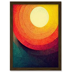 Wee Blue Coo Abstract Sunrise Sunset Sunshine Retro Style Yellow Orange Cream Teal Artwork Framed Wall Art Print A4 Wee Blue Coo Abstract Sunrise Sunset Sunshine Retro Style Yellow Orange Cream Teal Artwork Framed Wall Art Print A4