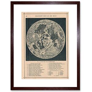 Wee Blue Coo Map Illustrated Antique Telescopic Moon Picture Framed Wall Art Print Wee Blue Coo Map Illustrated Antique Telescopic Moon Picture Framed Wall Art Print