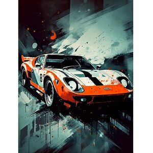 Artery8 Sports Car Racing Oil Painting Sports Supercar Driving Orange Gift for Him Extra Large XL Wall Art Poster Print Artery8 Sports Car Racing Oil Painting Sports Supercar Driving Orange Gift for Him Extra Large XL Wall Art Poster Print
