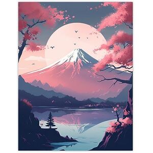 Artery8 Mount Fuji View Through Cherry Blossom Trees Pastel Colour Painting Pink Purple Blue Serene Lake Reflection Japanese Landscape Large Wall Art Poster Print Thick Paper 18X24 Inch Artery8 Mount Fuji View Through Cherry Blossom Trees Pastel Colour Painting Pink Purple Blue Serene Lake Reflection Japanese Landscape Large Wall Art Poster Print Thick Paper 18X24 Inch