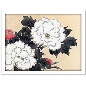 Artery8 Kamisaka Sekka Peonies Flower Japanese Painting Artwork Framed Wall Art Print 18X24 Inch Artery8 Kamisaka Sekka Peonies Flower Japanese Painting Artwork Framed Wall Art Print 18X24 Inch