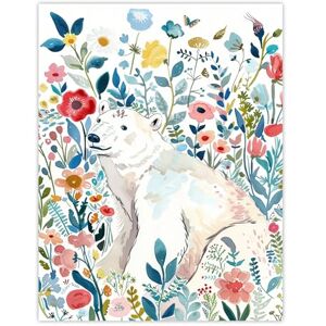 Artery8 Polar Bear Basking Wildflower Field Watercolour Living Room Large Wall Art Poster Print Thick Paper 18X24 Inch Artery8 Polar Bear Basking Wildflower Field Watercolour Living Room Large Wall Art Poster Print Thick Paper 18X24 Inch