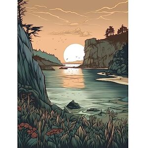 Artery8 Untouched Nature Coastal Cliff Sunset Landscape Large Wall Art Poster Print Thick Paper 18X24 Inch Artery8 Untouched Nature Coastal Cliff Sunset Landscape Large Wall Art Poster Print Thick Paper 18X24 Inch