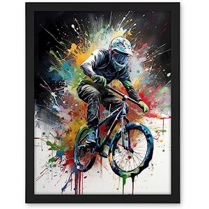 Artery8 Mountain Biking Extreme Sport Paint Splat Portrait Artwork Framed Wall Art Print 18X24 Inch Artery8 Mountain Biking Extreme Sport Paint Splat Portrait Artwork Framed Wall Art Print 18X24 Inch