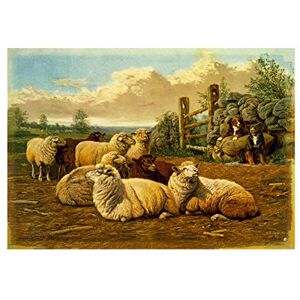 Wee Blue Coo Painting Landscape Sheep Dog Farm Pasture Picture Wall Art Print Wee Blue Coo Painting Landscape Sheep Dog Farm Pasture Picture Wall Art Print