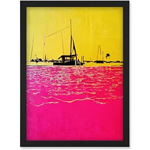 Artery8 - Seaside Port - Yellow and Hot Pink - Wall Art Print Artery8 - Seaside Port - Yellow and Hot Pink - Wall Art Print