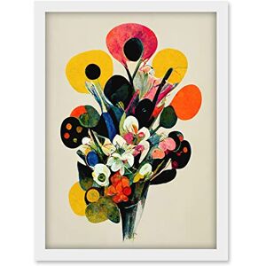 Doppelganger33 LTD Kandinsky Inspired Watercolour Flower Bouquet In Vase Artwork Framed A3 Wall Art Print Doppelganger33 LTD Kandinsky Inspired Watercolour Flower Bouquet In Vase Artwork Framed A3 Wall Art Print