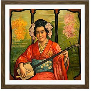 Artery8 Japanese Woman Playing Music Flowers Portrait Square Wooden Framed Wall Art Print Picture 16X16 Inch Artery8 Japanese Woman Playing Music Flowers Portrait Square Wooden Framed Wall Art Print Picture 16X16 Inch