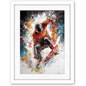 Artery8 Extreme Sports Snowboarding Paint Splat Portrait Artwork Framed Wall Art Print 18X24 Inch Artery8 Extreme Sports Snowboarding Paint Splat Portrait Artwork Framed Wall Art Print 18X24 Inch