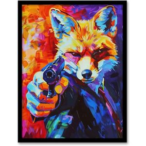 Artery8 Fox Secret Agent Vibrant Conceptual Art Portrait Man Cave Artwork Framed Wall Art Print 18X24 Inch Artery8 Fox Secret Agent Vibrant Conceptual Art Portrait Man Cave Artwork Framed Wall Art Print 18X24 Inch