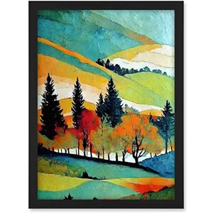 Wee Blue Coo Colourful Autumn Landscape Scotland Hillside Forest Oil Painting Artwork Framed A3 Wall Art Print Wee Blue Coo Colourful Autumn Landscape Scotland Hillside Forest Oil Painting Artwork Framed A3 Wall Art Print