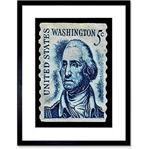 Wee Blue Coo George Washington Vintage Stamp Art Picture Wall Art Print Wee Blue Coo George Washington Vintage Stamp Art Picture Wall Art Print