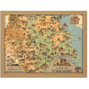 Artery8 Map Clark 1949 Yorkshire England British Railways Artwork Framed Wall Art Print 18X24 Inch Artery8 Map Clark 1949 Yorkshire England British Railways Artwork Framed Wall Art Print 18X24 Inch