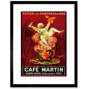 Wee Blue Coo AD CAFE MARTIN COFFEE ARAB TURBAN STEAM CUP PARIS FRANCE FRAMED PRINT B12X6692 Wee Blue Coo AD CAFE MARTIN COFFEE ARAB TURBAN STEAM CUP PARIS FRANCE FRAMED PRINT B12X6692