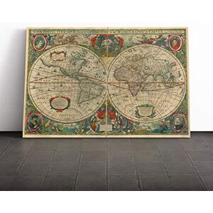 Big Box Art Henricus Hondius II-Vintage World Map Vol.3 Canvas Print Gallery Wrapped 30mm Frame Wall Art 20x14 inches Ready to Hang Classic Maps Picture Living Room Bedroom Lounge Office Big Box Art Henricus Hondius II-Vintage World Map Vol.3 Canvas Print Gallery Wrapped 30mm Frame Wall Art 20x14 inches Ready to Hang Classic Maps Picture Living Room Bedroom Lounge Office