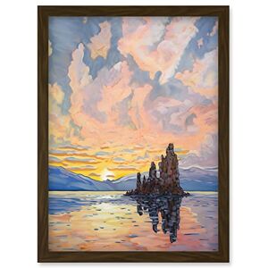 Artery8 - Sunrise Clouds Mono Lake - Brown - Framed wall art Artery8 - Sunrise Clouds Mono Lake - Brown - Framed wall art