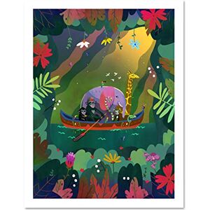 Wee Blue Coo Jungle Girls Canoe Animals Wall Large Framed Art Print Poster Wall Decor 18x24 inch Wee Blue Coo Jungle Girls Canoe Animals Wall Large Framed Art Print Poster Wall Decor 18x24 inch
