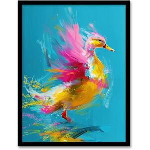 Artery8 Flying Yellow Pink Duck Abstract Oil Painting For Living Room Artwork Framed Wall Art Print A4 Artery8 Flying Yellow Pink Duck Abstract Oil Painting For Living Room Artwork Framed Wall Art Print A4