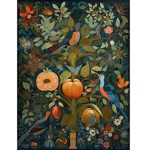 Artery8 Birds on Blooming Peach Tree in Modern Folk Art Large Wall Art Poster Print Thick Paper 18X24 Inch Artery8 Birds on Blooming Peach Tree in Modern Folk Art Large Wall Art Poster Print Thick Paper 18X24 Inch