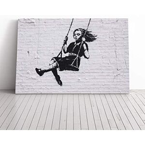 Big Box Art Canvas Print Banksy Girl on Swing Graffiti Wall Art Mounted & Stretched Box Frame Picture Home Decor for Kitchen, Living Room, Bedroom, Hallway, Multi-Colour, 30x20 Inch Big Box Art Canvas Print Banksy Girl on Swing Graffiti Wall Art Mounted & Stretched Box Frame Picture Home Decor for Kitchen, Living Room, Bedroom, Hallway, Multi-Colour, 30x20 Inch