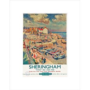 Wee Blue Coo Travel Sheringham British Railways Seaside Boats Tourists Village Wall Art Print Wee Blue Coo Travel Sheringham British Railways Seaside Boats Tourists Village Wall Art Print