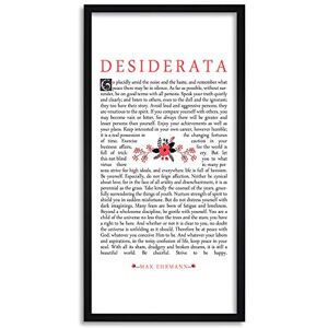 Wee Blue Coo Ehrmann Desiderata Prose Quote Long Panel Framed Wall Art Print Wee Blue Coo Ehrmann Desiderata Prose Quote Long Panel Framed Wall Art Print
