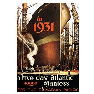 Wee Blue Coo Travel Ship Atlantic Giantess Canada Vintage Advertising Wall Art Print Wee Blue Coo Travel Ship Atlantic Giantess Canada Vintage Advertising Wall Art Print