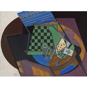 Fine Art Prints Juan Gris Schachbrett und Spielkarten, großer Kunstdruck, Wanddekoration, Premium Wandbild Fine Art Prints Juan Gris Schachbrett und Spielkarten, großer Kunstdruck, Wanddekoration, Premium Wandbild