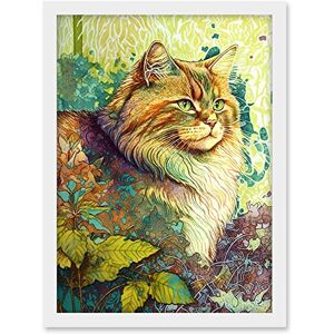 Artery8 Siberian Cat in Nature Vibrant Colourful Modern Portrait Illustration Artwork Framed A3 Wall Art Print Artery8 Siberian Cat in Nature Vibrant Colourful Modern Portrait Illustration Artwork Framed A3 Wall Art Print