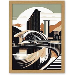 Artery8 Clyde Arc Bridge Abstract Cityscape Illustration Artwork Framed Wall Art Print 18X24 Inch Artery8 Clyde Arc Bridge Abstract Cityscape Illustration Artwork Framed Wall Art Print 18X24 Inch