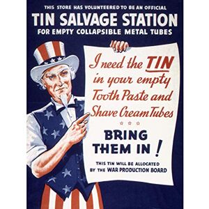 Fine Art Prints War WWII USA Uncle Sam Tin Salvage Metal Effort Advert Premium Wall Art Canvas Print 18X24 Inch Fine Art Prints War WWII USA Uncle Sam Tin Salvage Metal Effort Advert Premium Wall Art Canvas Print 18X24 Inch