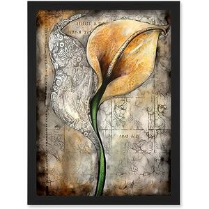 Artery8 Batik Style Pattern Calla Lily Flower Bloom Artwork Framed Wall Art Print A4 Artery8 Batik Style Pattern Calla Lily Flower Bloom Artwork Framed Wall Art Print A4