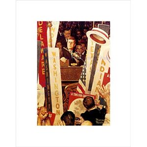 Wee Blue Coo Painting Portrait President John Kennedy JFK Crowd USA Wall Art Print Wee Blue Coo Painting Portrait President John Kennedy JFK Crowd USA Wall Art Print