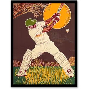 Artery8 Cricket Player Batsman Portrait Painting Man Cave Fathers Day Artwork Framed Wall Art Print A4 Artery8 Cricket Player Batsman Portrait Painting Man Cave Fathers Day Artwork Framed Wall Art Print A4