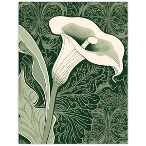 Artery8 Single White Cala Lily Flower Art Nouveau Painting Green Organic Decorative Patterns Nature Colourful Bright Floral Modern Artwork Large Wall Art Poster Print Thick Paper 18X24 Inch Artery8 Single White Cala Lily Flower Art Nouveau Painting Green Organic Decorative Patterns Nature Colourful Bright Floral Modern Artwork Large Wall Art Poster Print Thick Paper 18X24 Inch