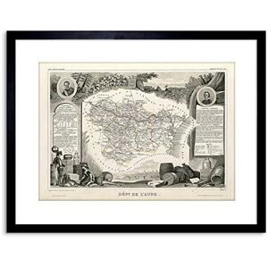 Wee Blue Coo MAP ANTIQUE ILLUSTRATED FRANCE LEVASSEUR AUDE DEPARTMENT FRAMED PRINT F97x11379 Wee Blue Coo MAP ANTIQUE ILLUSTRATED FRANCE LEVASSEUR AUDE DEPARTMENT FRAMED PRINT F97x11379