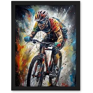Artery8 Bike Rider Racing Paint Splat Sport Bicycle Race Artwork Framed Wall Art Print 18X24 Inch Artery8 Bike Rider Racing Paint Splat Sport Bicycle Race Artwork Framed Wall Art Print 18X24 Inch