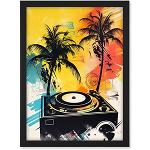 Artery8 Music Under Palm Trees Tropical Beach Party Modern Watercolour Painting Artwork Framed A3 Wall Art Print Artery8 Music Under Palm Trees Tropical Beach Party Modern Watercolour Painting Artwork Framed A3 Wall Art Print