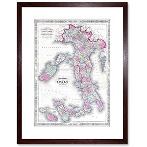 Wee Blue Coo Map 1864 Johnson Italy Vintage Framed Wall Art Print Wee Blue Coo Map 1864 Johnson Italy Vintage Framed Wall Art Print